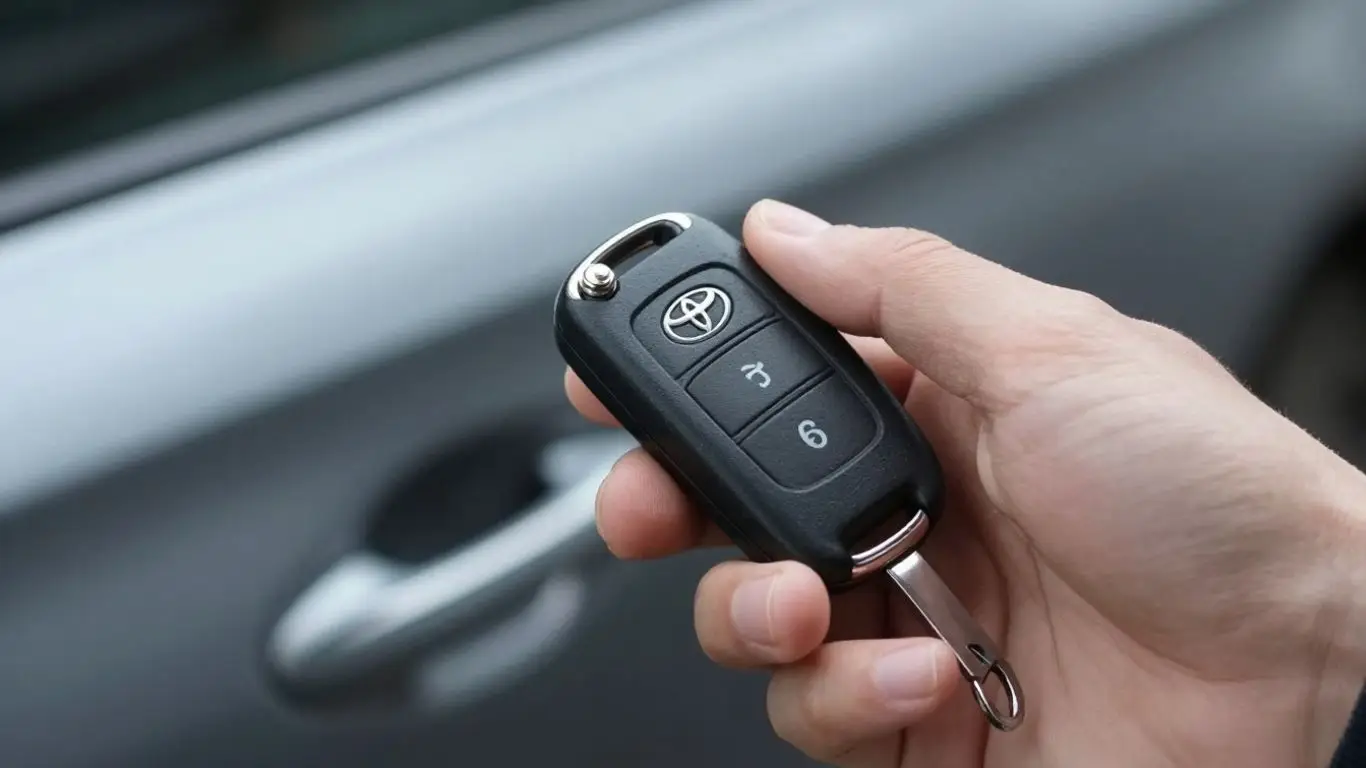 New Toyota key fob and car door handle