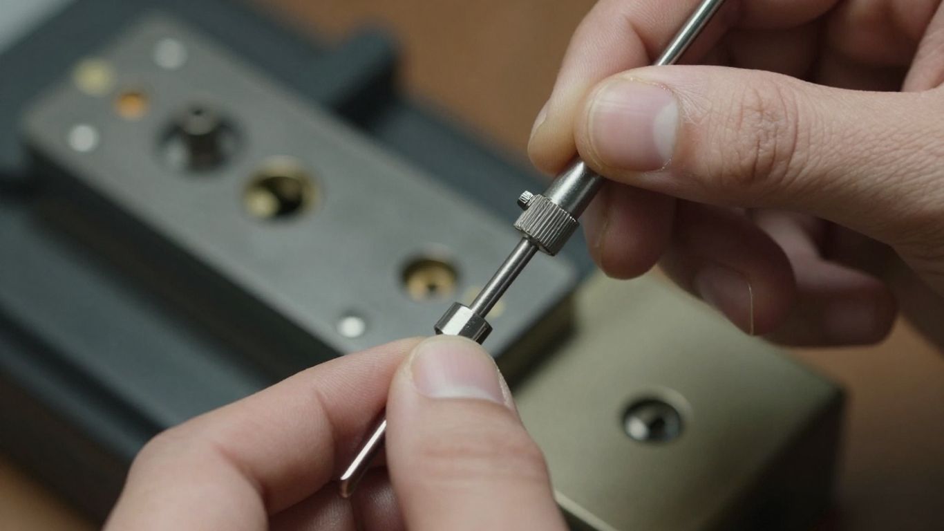 Locksmith picking a lock with tools